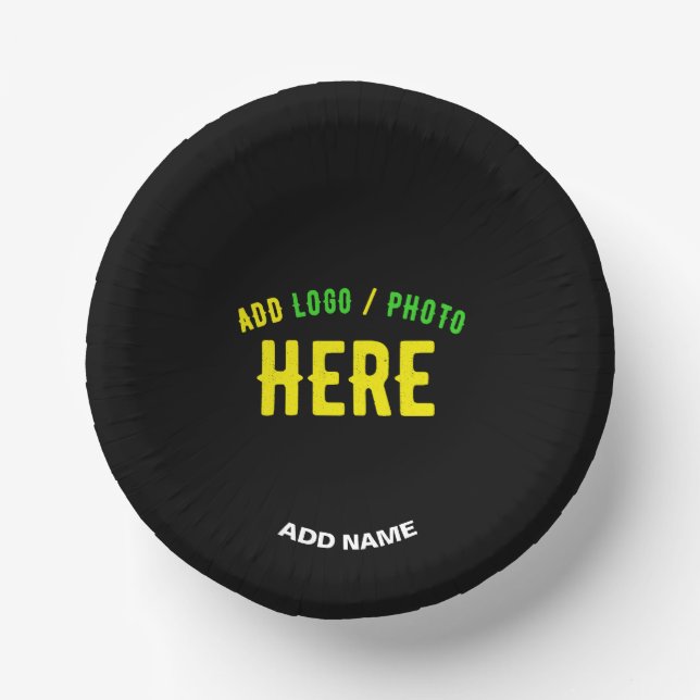 CUENCOS DE PAPEL PERSONALIZABLE MODERNO ESTILO NEGRO VERIFICADO MAR (Anverso)