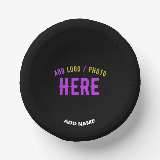 CUENCOS DE PAPEL PERSONALIZABLE MODERNO ESTILO NEGRO VERIFICADO MAR (Anverso)