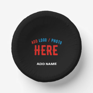 CUENCOS DE PAPEL PERSONALIZABLE MODERNO ESTILO NEGRO VERIFICADO MAR