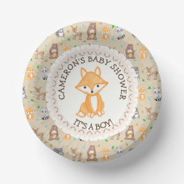 Cuencos De Papel Personalizado Baby Shower Plates Woodland Thuelo
