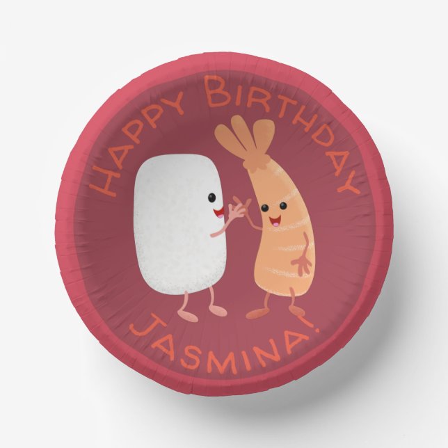 Cuencos De Papel Personalizado de amigos de la pradera de arroz dul (Anverso)