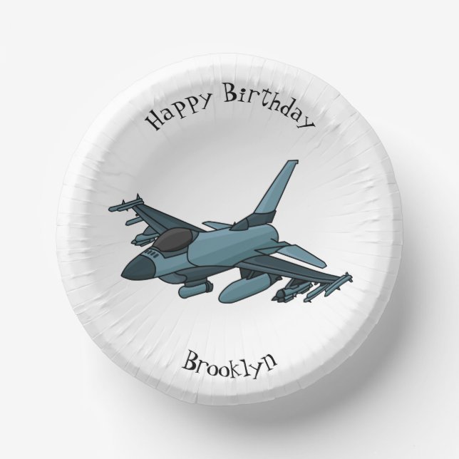 Cuencos De Papel Personalizado de avión de combate militar (Anverso)