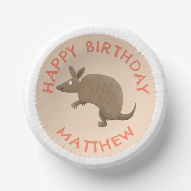 Cuencos De Papel Personalizado de cumpleaños feliz divertido y pers (Anverso)