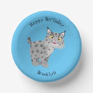 Cuencos De Papel Personalizado de lince bobcat personalizado cumple