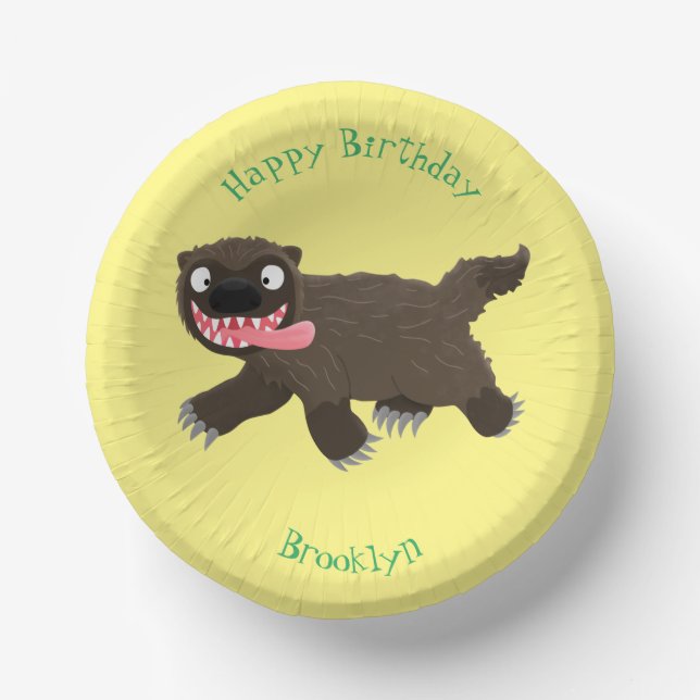 Cuencos De Papel Personalizado de un animal lobverino hambriento (Anverso)