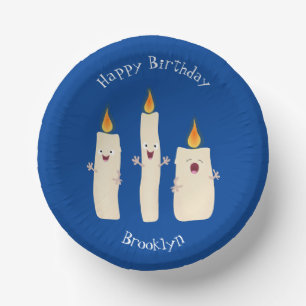Cuencos De Papel Personalizado del trío de velas de canto lindo