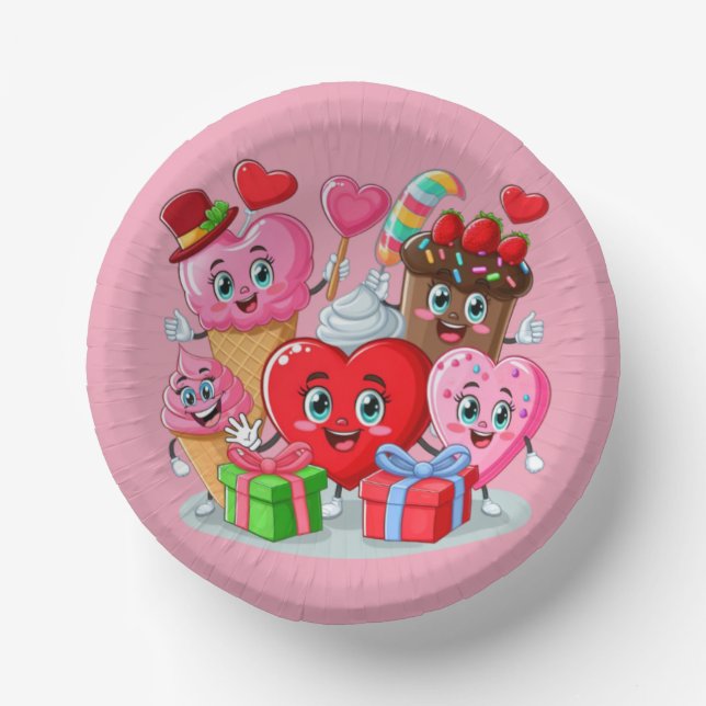Cuencos De Papel Personalizado el día de San Valentín de amigos de  (Anverso)