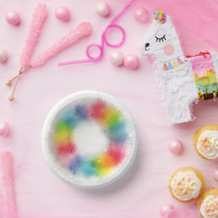 Cuencos De Papel Personalizado Naranja rosa Rojo Rojo Moderno Verde