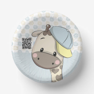 Cuencos De Papel Personalizado Personalizado Baby Boy Giraffe