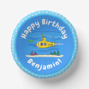 Cuencos De Papel Personalizado submarino feliz