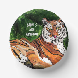 Cuencos De Papel Personalizado - Tigre perezoso - Placas de papel d