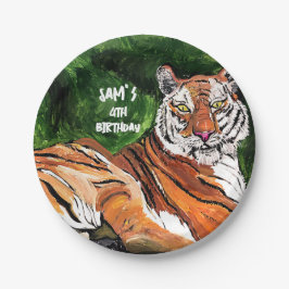 Cuencos De Papel Personalizado - Tigre perezoso - Placas de papel d