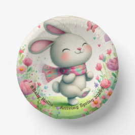 Cuencos De Papel Personalized Bunny Baby Shower Bowls
