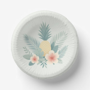 Cuencos De Papel Piña floral y Hawaiana