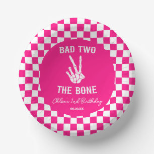Cuencos De Papel Pink Bad Two The Bone Skeleton Segundo Fiesta de C