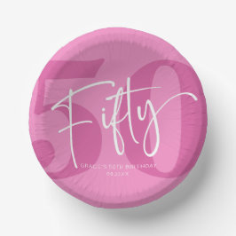 Cuencos De Papel Pink Fifty 500th Birthday Party