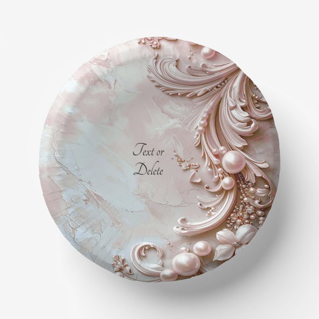 Cuencos De Papel Pink Ornate Pearl and Floral (Anverso)
