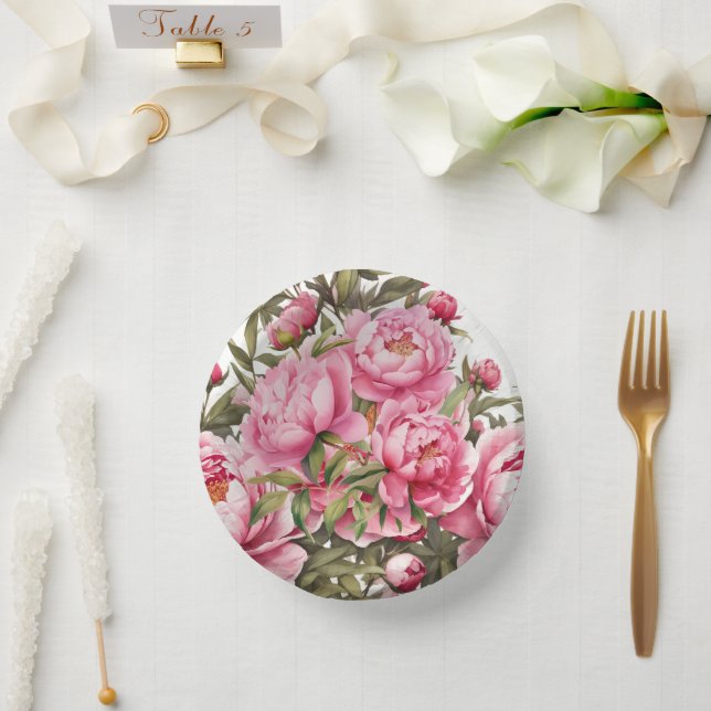 Cuencos De Papel Pink Peony  (Boda)