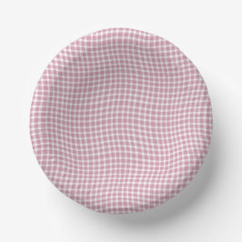 Cuencos De Papel Pink White Plaid Checker Seamless Pattern