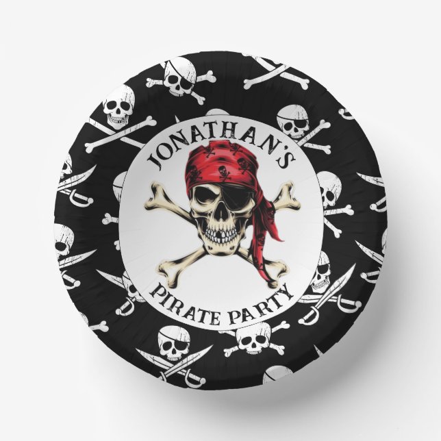 Cuencos De Papel Pirate JOLLY ROGER (Anverso)