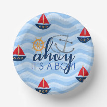 Placa de papel Baby Shower para barcos de anclaje 
