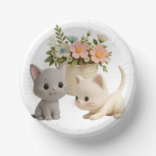 Cuencos De Papel Placa de papel Baby Shower Purr-fect Baby Girl Kit