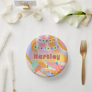Cuencos De Papel Placas de cumpleaños personalizadas, 10 placas de