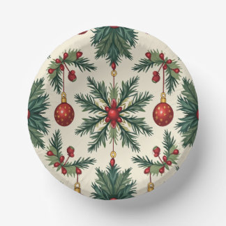 Cuencos De Papel Placas de papel, tazón de papel de 7" (Navidades)