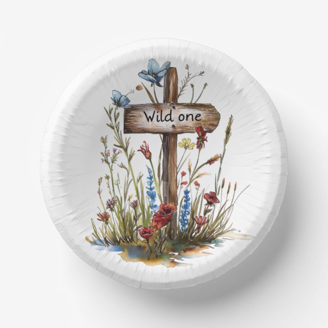 Cuencos De Papel Placas de un solo papel Girly Wild (Anverso)