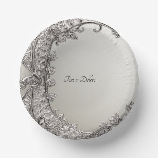 Cuencos De Papel Plata Ornate Modern