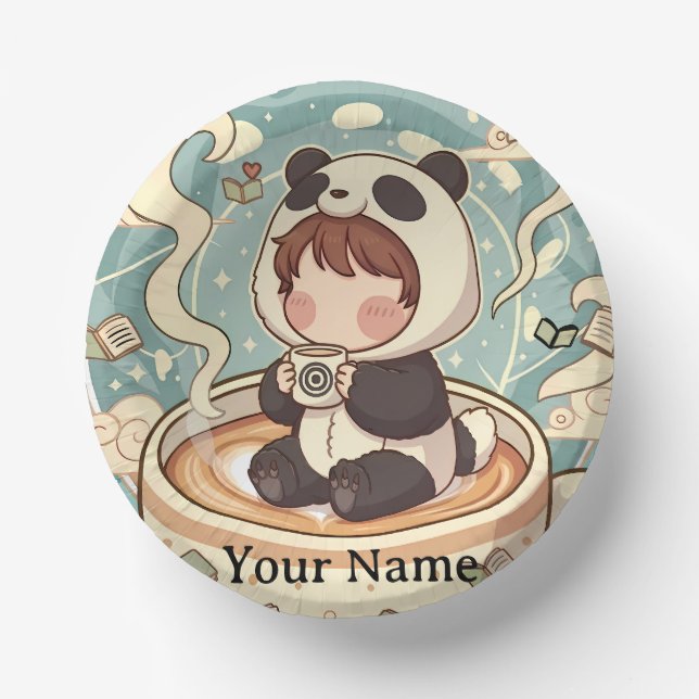 Cuencos De Papel Playful Panda Coffee Ceramic Bowl (Anverso)
