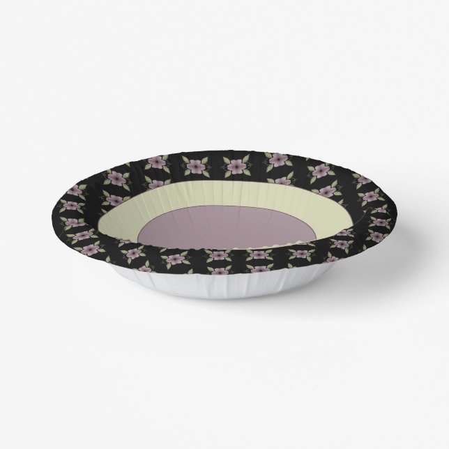 Cuencos De Papel Pluma De Fancia Florida Y Negro Con Verde Claro (Angular)