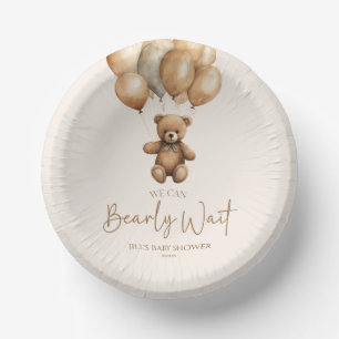 Cuencos De Papel Podemos Esperar A Boho Teddy Bear Baby Shower