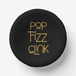Cuencos De Papel Pop Fizz Clink Tipografía Elegante