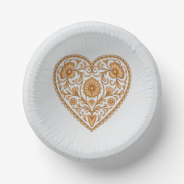 Cuencos De Papel Portuguese Filigree Heart Paper Plate – Elegant Go