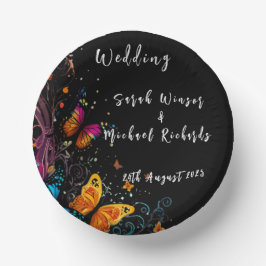 Cuencos De Papel Postal de Jardín de Mariposa Whimical