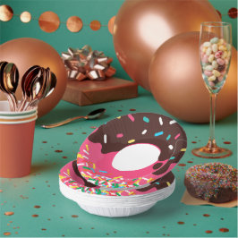 Cuencos De Papel Postre, Donut con Sprinkles de Arcoíris, Doughnut