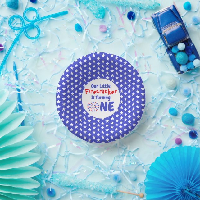 Cuencos De Papel Primer cumpleaños de Little Firecracker (Fiesta)