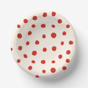 Cuencos De Papel Puntos rojos de verano