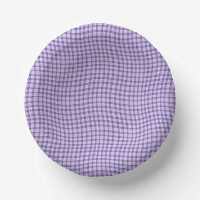 Cuencos De Papel Purple Plaid Checker Seamless Pattern (Anverso)