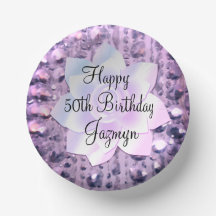 Púrpura y rosa elegante cumpleaños con cuentas