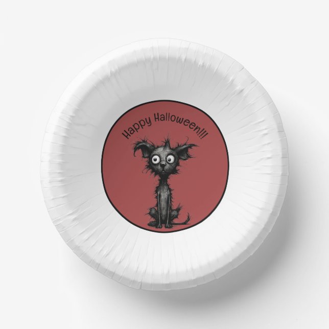 Cuencos De Papel Quirky Halloween perro Fiesta Bowl (Anverso)