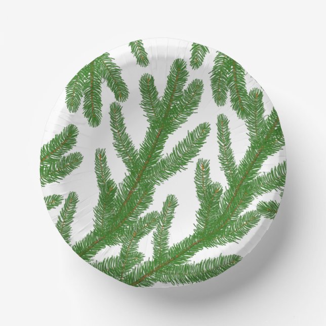 Cuencos De Papel Ramas de abeto de Navidad    (Anverso)