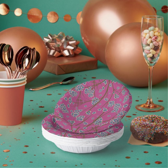 Cuencos De Papel Ramas peculiares Boysenberry Paper Bowls (Multi)