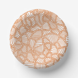 Cuencos De Papel Random Leaf Mosaic Dark Naranja
