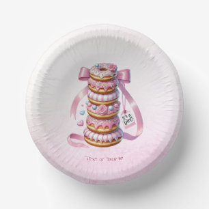 Cuencos De Papel Rasplante de donuts de papel de cinta rosa