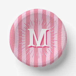 Cuencos De Papel Rayas de Cabaña en Rosa Personalizadas