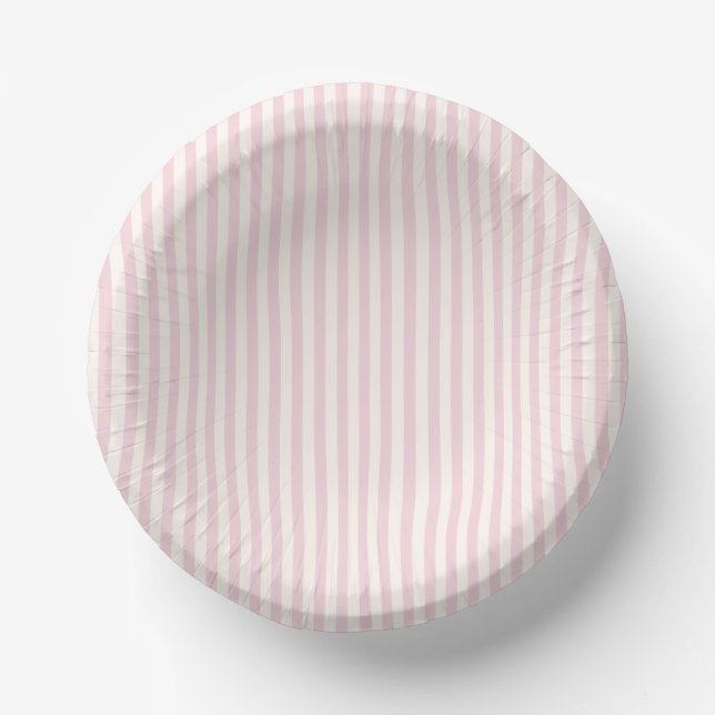Cuencos De Papel Rayas Simples - Blush Suave (Anverso)