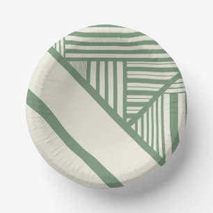 Cuencos De Papel Rayas triangulares en verde