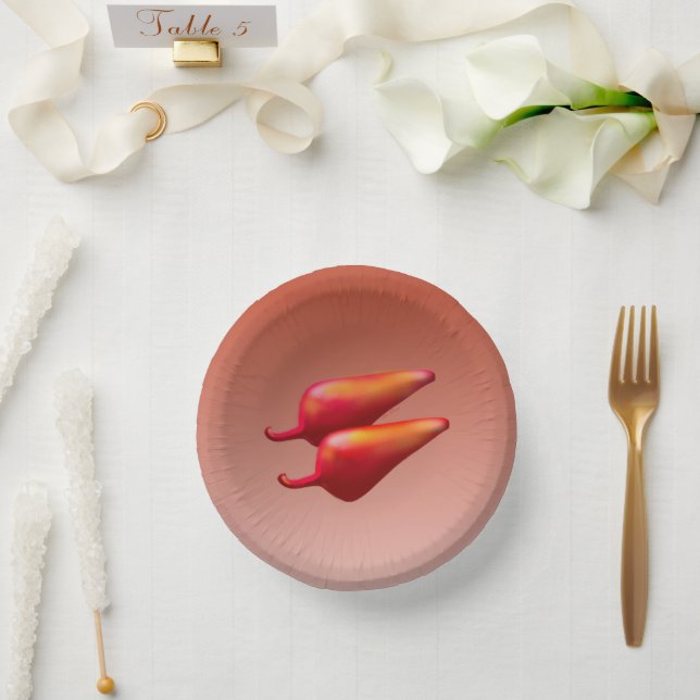 Cuencos de papel Red Chili Peppers (Boda)